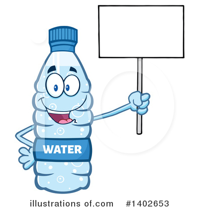 Royalty-Free (RF) Water Bottle Mascot Clipart Illustration by Hit Toon - Stock Sample #1402653