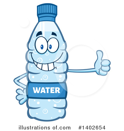 Royalty-Free (RF) Water Bottle Mascot Clipart Illustration by Hit Toon - Stock Sample #1402654