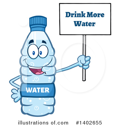 Royalty-Free (RF) Water Bottle Mascot Clipart Illustration by Hit Toon - Stock Sample #1402655