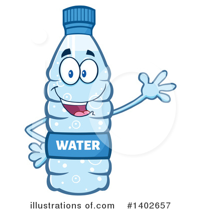 Royalty-Free (RF) Water Bottle Mascot Clipart Illustration by Hit Toon - Stock Sample #1402657