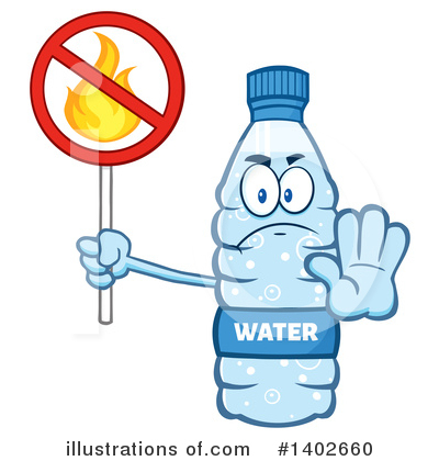 Royalty-Free (RF) Water Bottle Mascot Clipart Illustration by Hit Toon - Stock Sample #1402660