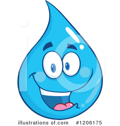 Royalty-Free (RF) Water Drop Clipart Illustration by Hit Toon - Stock Sample #1206175