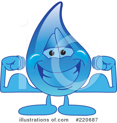 Royalty-Free (RF) Water Droplet Character Clipart Illustration by Mascot Junction - Stock Sample #220687