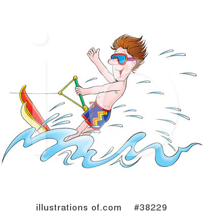 Water Skiing Clipart #38229 by Alex Bannykh