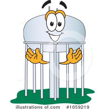Royalty-Free (RF) Water Tower Clipart Illustration by Mascot Junction - Stock Sample #1059219