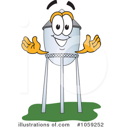 Royalty-Free (RF) Water Tower Clipart Illustration by Mascot Junction - Stock Sample #1059252