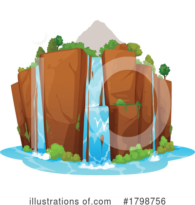 Waterfall Clipart #1798756 by Vector Tradition SM