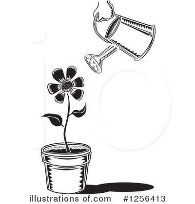 Royalty-Free (RF) Watering Can Clipart Illustration by David Rey - Stock Sample #1256413