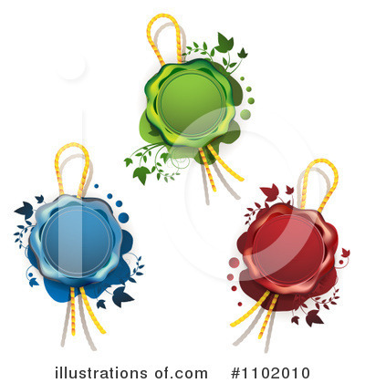 Royalty-Free (RF) Wax Seals Clipart Illustration by merlinul - Stock Sample #1102010