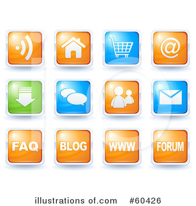 Royalty-Free (RF) Web Site Buttons Clipart Illustration by Oligo - Stock Sample #60426