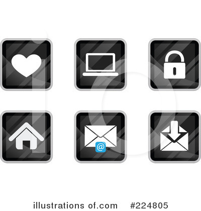 Royalty-Free (RF) Web Site Icons Clipart Illustration by Qiun - Stock Sample #224805