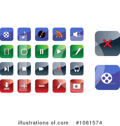 Royalty-Free (RF) Website Buttons Clipart Illustration by Vector Tradition SM - Stock Sample #1061574