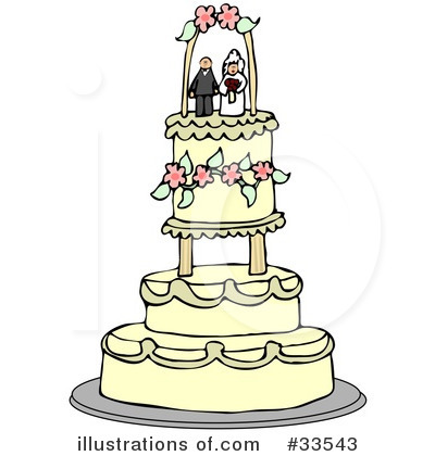 Royalty-Free (RF) Wedding Cake Clipart Illustration by djart - Stock Sample #33543