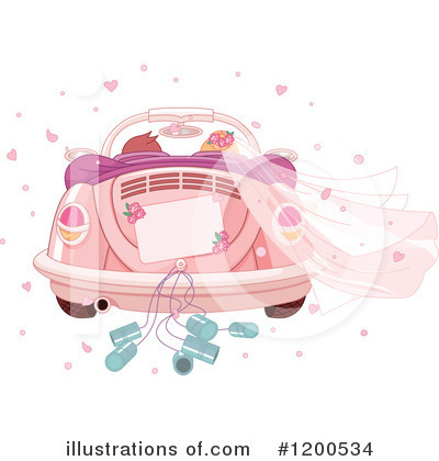 Royalty-Free (RF) Wedding Car Clipart Illustration by Pushkin - Stock Sample #1200534