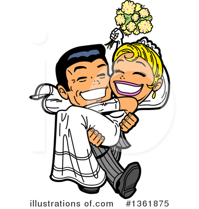 Wedding Couple Clipart #1361875 by Clip Art Mascots