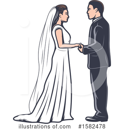 Wedding Couple Clipart #1582478 by Vector Tradition SM