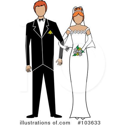 Royalty-Free (RF) Wedding Couple Clipart Illustration by Pams Clipart - Stock Sample #103633