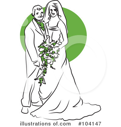 Royalty-Free (RF) Wedding Couple Clipart Illustration by Prawny - Stock Sample #104147