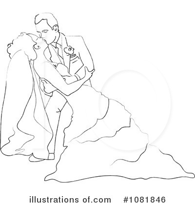 Royalty-Free (RF) Wedding Couple Clipart Illustration by Pams Clipart - Stock Sample #1081846