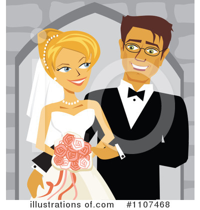 Royalty-Free (RF) Wedding Couple Clipart Illustration by Amanda Kate - Stock Sample #1107468