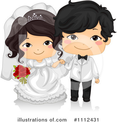 Royalty-Free (RF) Wedding Couple Clipart Illustration by BNP Design Studio - Stock Sample #1112431
