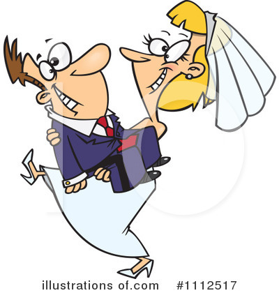 Royalty-Free (RF) Wedding Couple Clipart Illustration by toonaday - Stock Sample #1112517