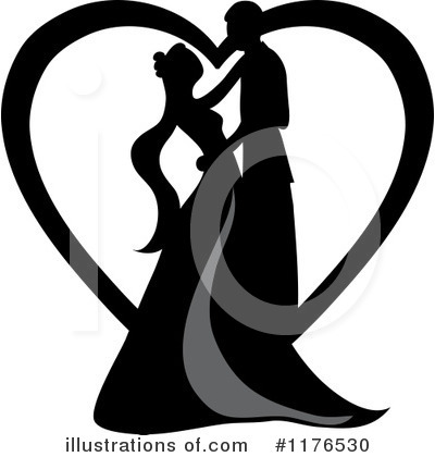 Royalty-Free (RF) Wedding Couple Clipart Illustration by Pams Clipart - Stock Sample #1176530