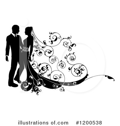 Royalty-Free (RF) Wedding Couple Clipart Illustration by AtStockIllustration - Stock Sample #1200538