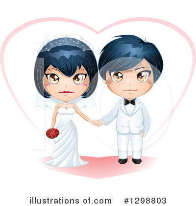 Royalty-Free (RF) Wedding Couple Clipart Illustration by Liron Peer - Stock Sample #1298803
