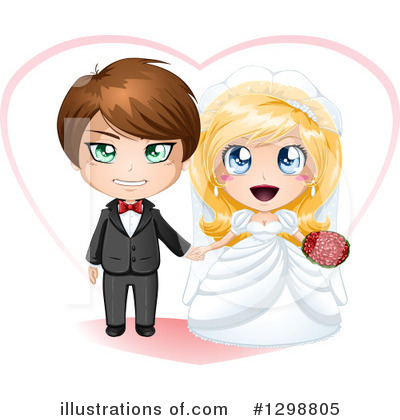 Royalty-Free (RF) Wedding Couple Clipart Illustration by Liron Peer - Stock Sample #1298805