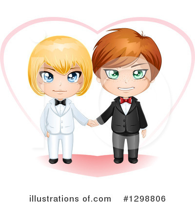 Royalty-Free (RF) Wedding Couple Clipart Illustration by Liron Peer - Stock Sample #1298806