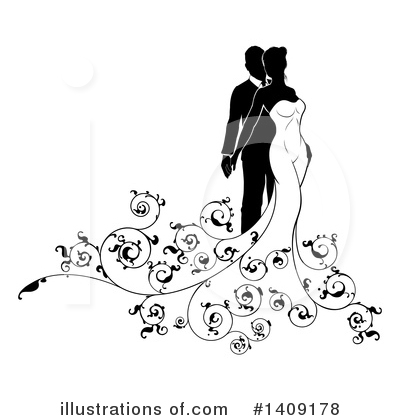 Just Married Clipart #1409178 by AtStockIllustration