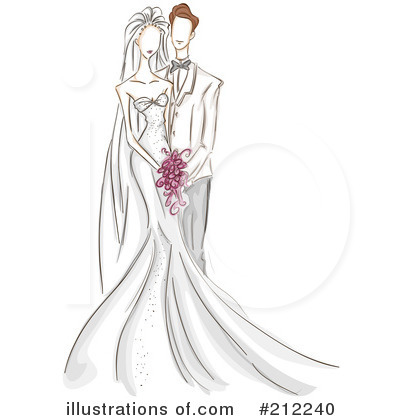 Royalty-Free (RF) Wedding Couple Clipart Illustration by BNP Design Studio - Stock Sample #212240