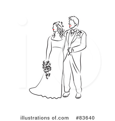 Royalty-Free (RF) Wedding Couple Clipart Illustration by Prawny - Stock Sample #83640