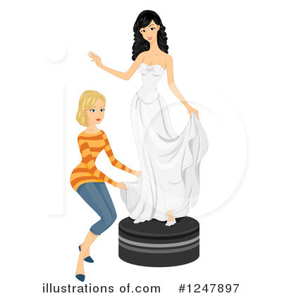 Royalty-Free (RF) Wedding Dress Clipart Illustration by BNP Design Studio - Stock Sample #1247897