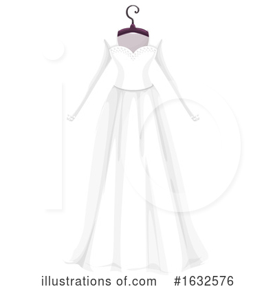 Royalty-Free (RF) Wedding Dress Clipart Illustration by Vector Tradition SM - Stock Sample #1632576