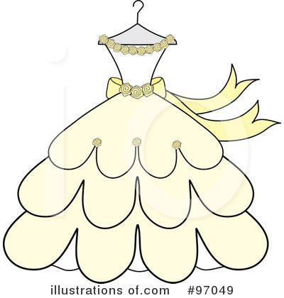 Royalty-Free (RF) Wedding Dress Clipart Illustration by Pams Clipart - Stock Sample #97049