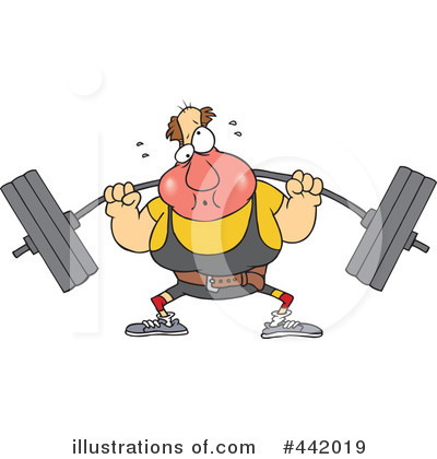 Royalty-Free (RF) Weightlifting Clipart Illustration by toonaday - Stock Sample #442019