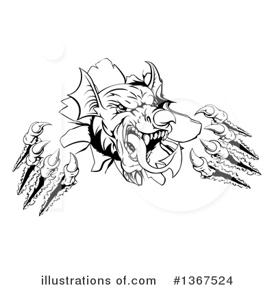 Royalty-Free (RF) Welsh Dragon Clipart Illustration by AtStockIllustration - Stock Sample #1367524