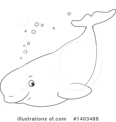 Beluga Whale Clipart #1403488 by Alex Bannykh