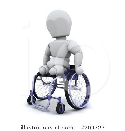 Royalty-Free (RF) Wheelchair Clipart Illustration by KJ Pargeter - Stock Sample #209723