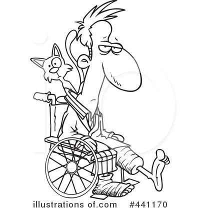 Royalty-Free (RF) Wheelchair Clipart Illustration by toonaday - Stock Sample #441170