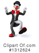 White And Black Clown Clipart #1312624 by Julos