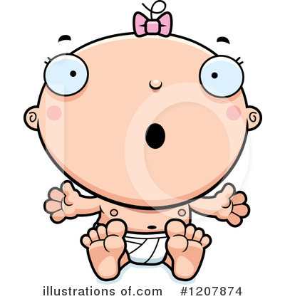 Royalty-Free (RF) White Baby Clipart Illustration by Cory Thoman - Stock Sample #1207874