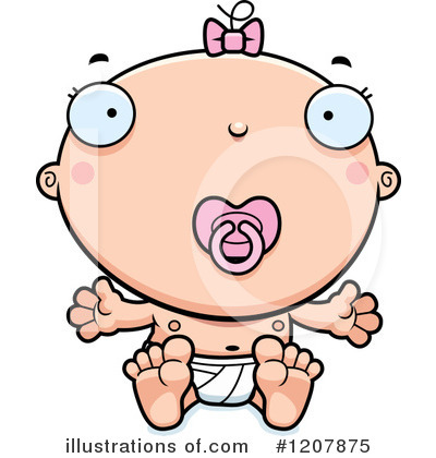 Royalty-Free (RF) White Baby Clipart Illustration by Cory Thoman - Stock Sample #1207875