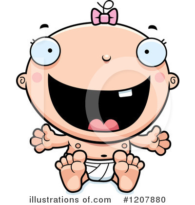 Royalty-Free (RF) White Baby Clipart Illustration by Cory Thoman - Stock Sample #1207880