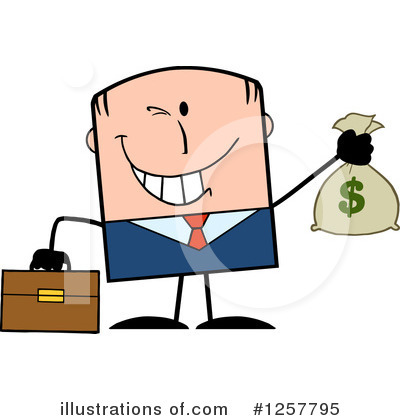 Royalty-Free (RF) White Businessman Clipart Illustration by Hit Toon - Stock Sample #1257795