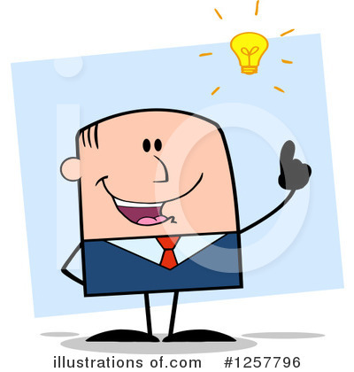 Royalty-Free (RF) White Businessman Clipart Illustration by Hit Toon - Stock Sample #1257796