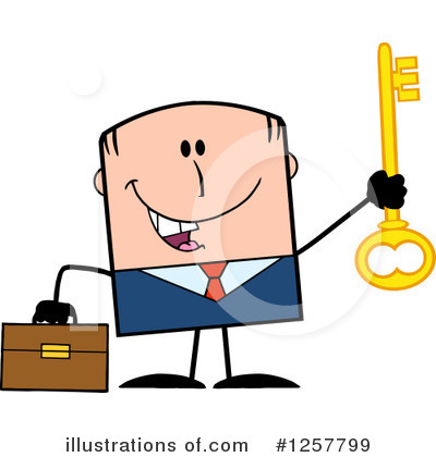 Royalty-Free (RF) White Businessman Clipart Illustration by Hit Toon - Stock Sample #1257799
