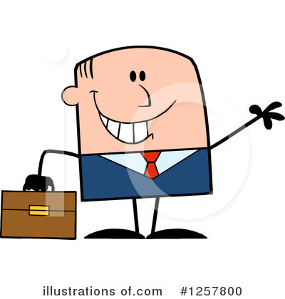 Royalty-Free (RF) White Businessman Clipart Illustration by Hit Toon - Stock Sample #1257800